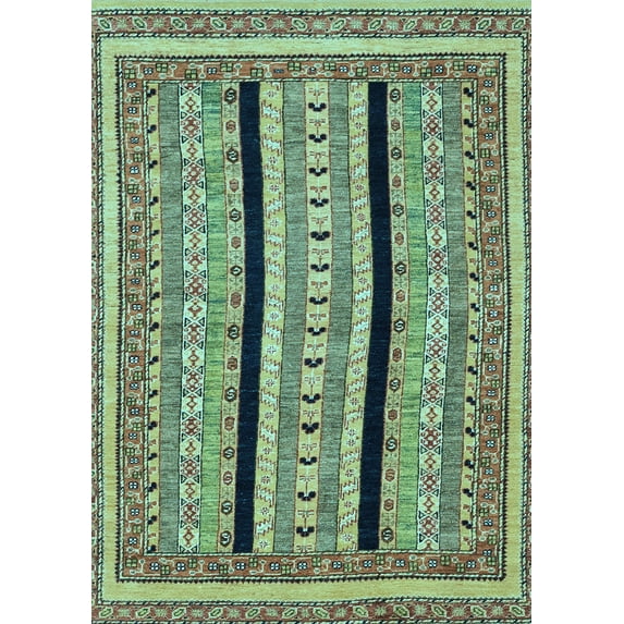 Ahgly Company Indoor Rectangle Abstract Light Blue Modern Area Rugs, 8' x 10'