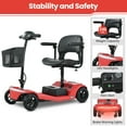 thumbnail image 4 of Yardmaster Clearance 4-Wheel Mobility Scooter, 15Miles Foldable Scooter for Seniors and Adults, 12AH Powered Mobile Wheelchair with Removable Battery, Easy Assembly, 350LBS, Red, 4 of 11