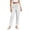 *White, variant on VBVC Women's Cotton Linen Drawstring Pants , Casual Straight Leg Summer Pants For Women , Ladies' Lightweight Work Office Trousers with Pockets,Army Green,S-2XL