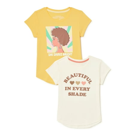 Girls Black History Month Graphic T-Shirts, 2-Pack, Sizes 4-18 & Plus