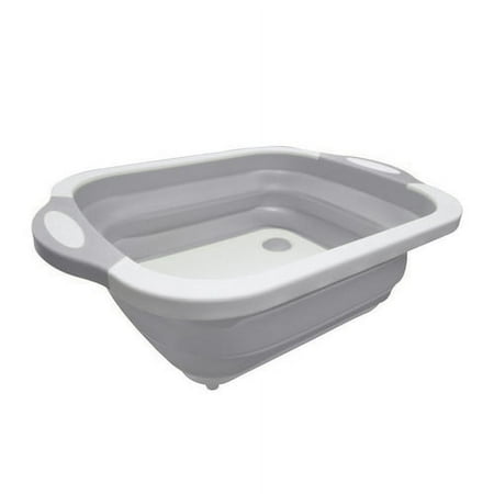 

AQRS Large Collapsible Cutting Board Grill Caddy Tub 2-in-1 Kitchen Prep Station with Colander Lid Space-Saving Veggie Washing Basket for BBQ Picnic