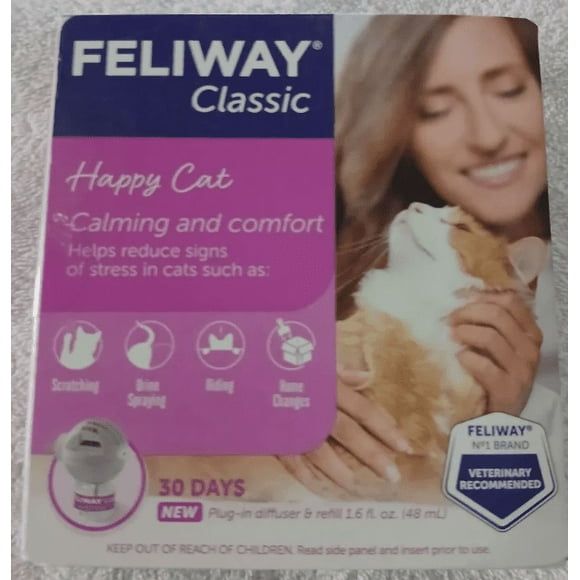 LILELIS Feliway Classic Cat Calming Pheromone 30 Day Refill 3 Pack 48Mlx3 Purple 10.5Cm