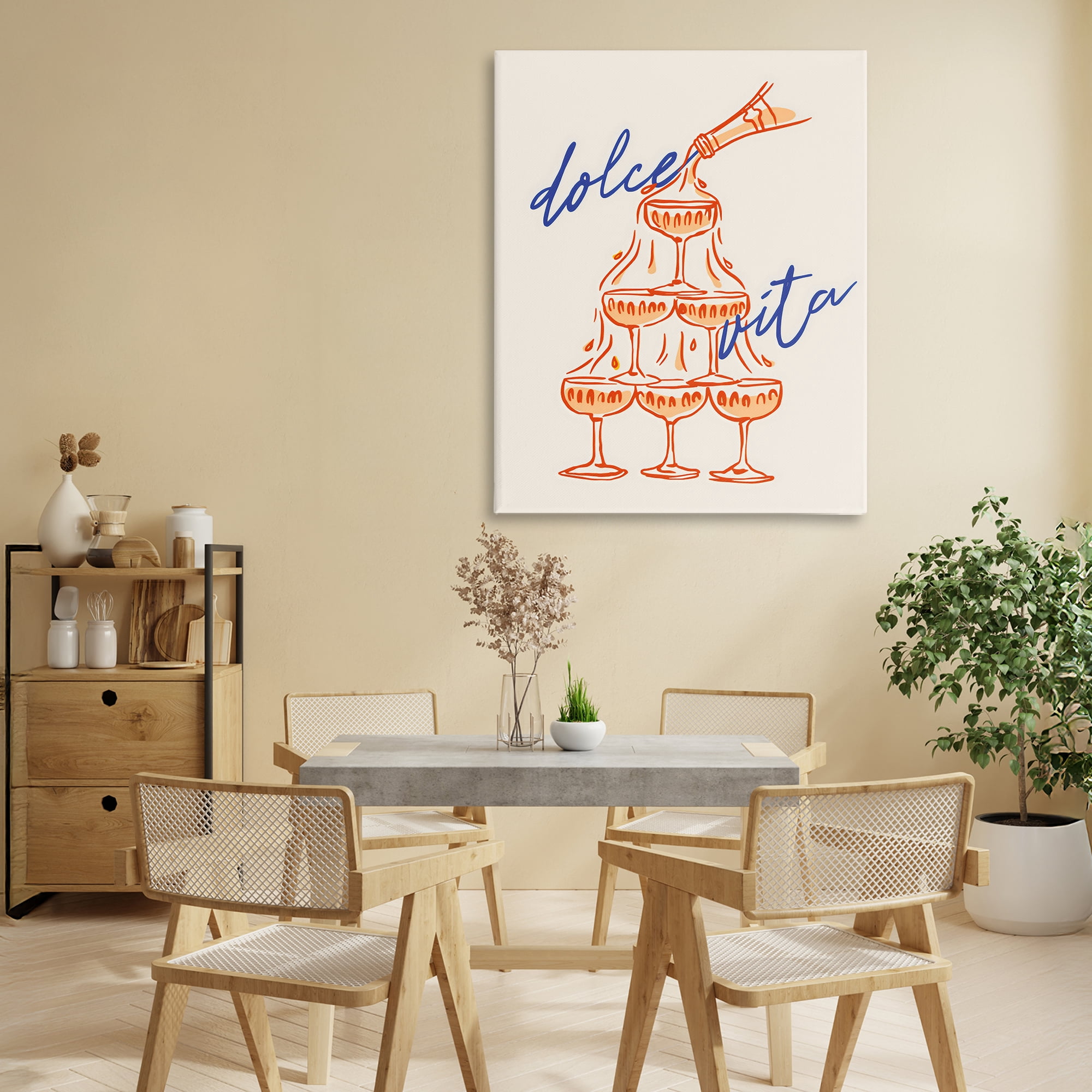 Stupell Industries Dolce Vita Champagne Tower Canvas Wall Art, design by The Prints Vibe