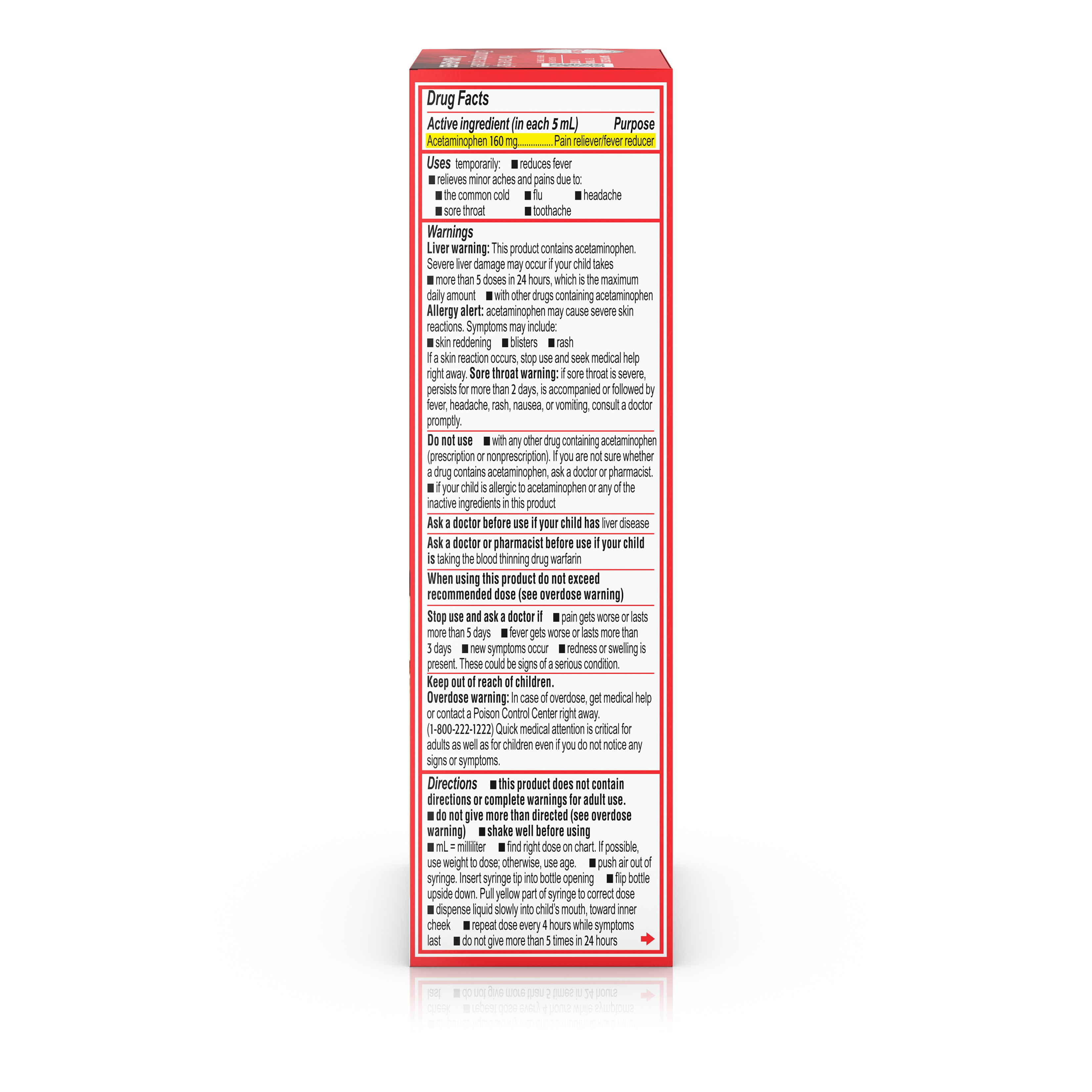 Infants' Tylenol Pain & Fever Dye-Free Cherry Flavor Oral Suspension, 2 Fl. Oz.