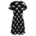 thumbnail image 5 of Standard Poodle Silhouette with Fancy Haircut Short Sleeve Dress Women Summer Evening Dresses Ladies Sundress, 5 of 7