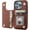 Brown, variant on MYKOMI Compatible with iPhone 15 Pro Wallet Case with Card Holder, PU Leather Kickstand Card Slots Case, Double Magnetic Clasp and Durable Shockproof Cover 6.1 Inch (Blue)