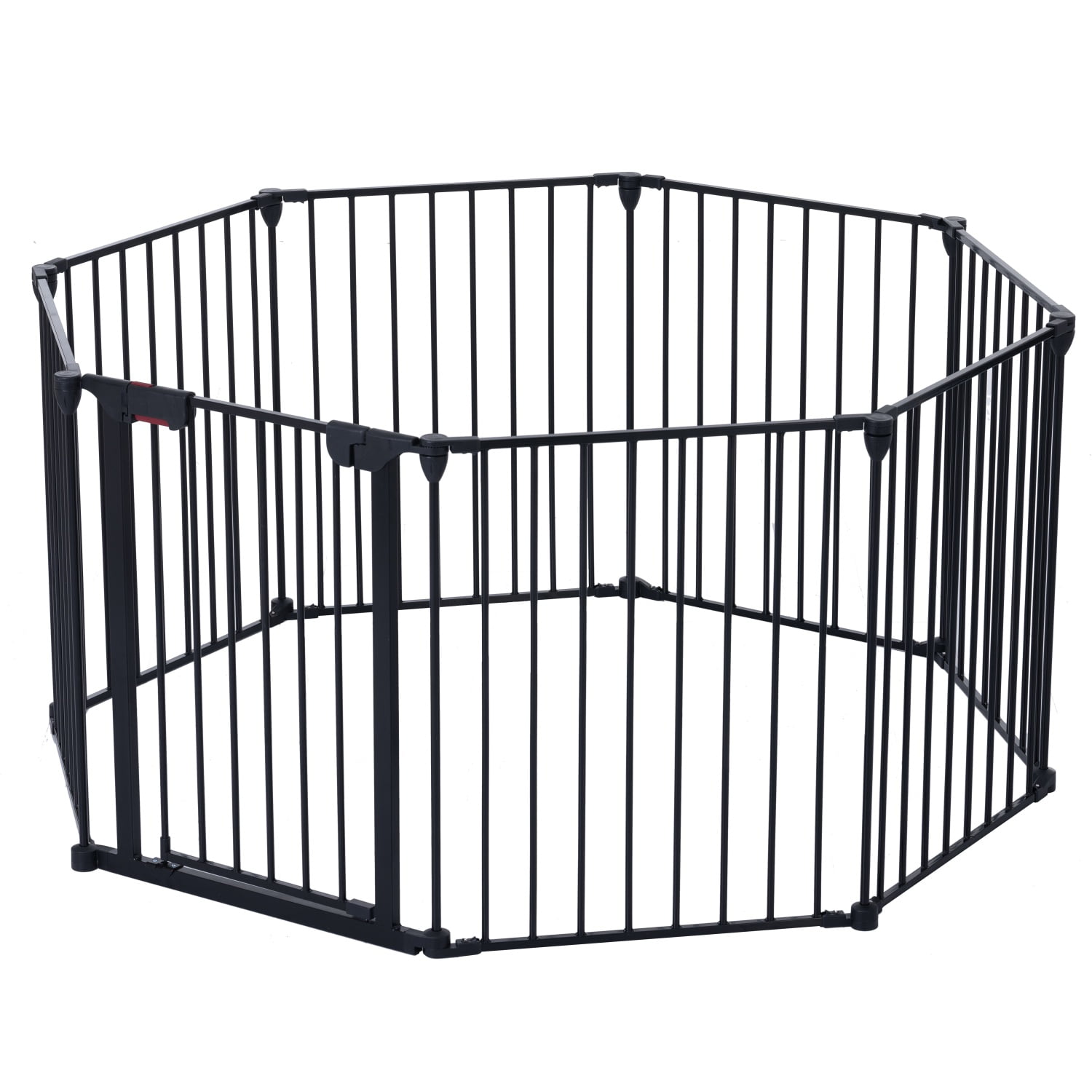 200" Adjustable Safety Gate 8 Panels Play Yard Metal Doorways Fireplace Fence Christmas Tree Fence Gate for House Stairs Gate