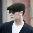 thumbnail image 3 of Minimalist Solid Color Suede Beret Hat for Men and Women, Spring and Autumn British Style Warm Duckbill Cap, Artistic Retro Forward Hat, 3 of 9