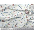 thumbnail image 2 of Soimoi White Viscose Chiffon Fabric Garden Tool Hardware Print Fabric by Yard 42 Inch Wide, 2 of 3