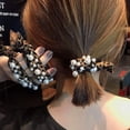 thumbnail image 3 of Hair Rope Fashion Colorful Faux Pearls Beads Elastic Women Hair Rope Tie Ponytail Holder, 3 of 6