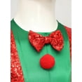 thumbnail image 6 of TiaoBug Miss Santa Christmas Performance Dancewear Bubble Short Sleeve Tutu Princess Dress Red 12, 6 of 7