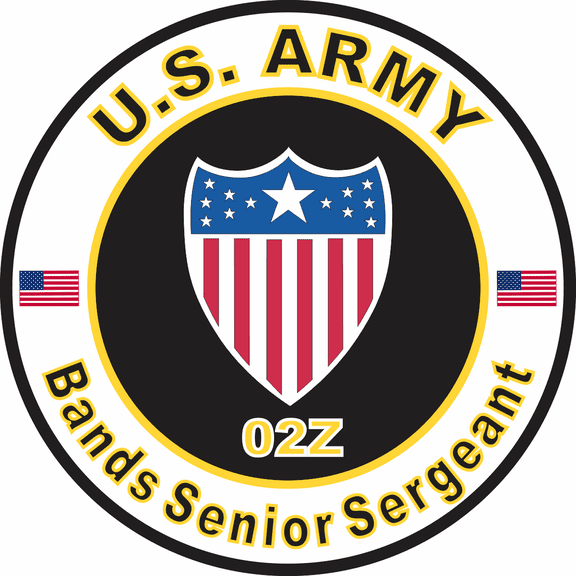 3.8 Inch U.S. Army MOS 02Z Bands Senior Sergeant