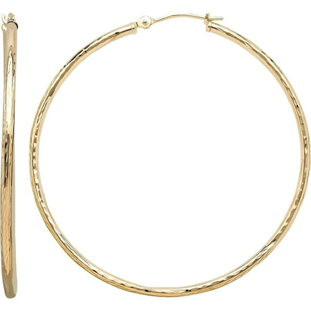 Simply Gold 10kt Yellow Gold 1.8x47mm Round Tube Hoop Earrings