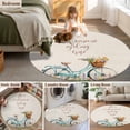 thumbnail image 5 of Round Rugs 4Ft, Spring Round Area Rug Washable Indoor Throw Carpet, Country Bicycle Botanical Blossom Wild Flowers Soft Non Slip Circle Rug for Kitchen Nursery Room Home Decor Aesthetic, 5 of 8