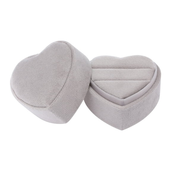 Unique Bargains Velvet Ring Box Jewelry Storage Holder Gray