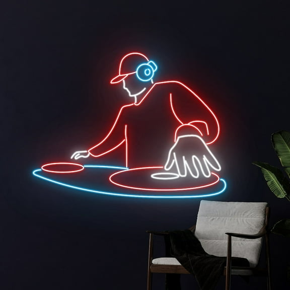 Handmadetneonsign DJ Led Sign, DJ Neon Light, DJ Neon Sign, Music Player Led Light, Music Room