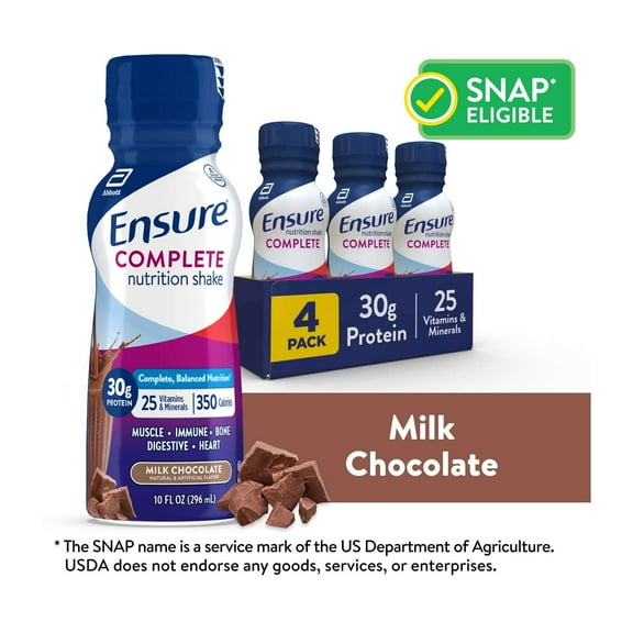 Ensure COMPLETE Nutrition Shake, 30g Protein, Milk Chocolate, 10 fl oz—4 Pack