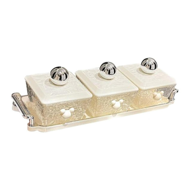 Platos para servir divididos, elegantes y prácticos para la mesa del comedor. 3 compartimentos