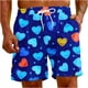 thumbnail image 2 of Puntoco Pantalones Cortos De Playa Para El Día De San Valentín Para Hombre, Pantalones Cortos Estampados Con Bolsillo Con Cordón, Azul Xxl,Pantalones Cortos Hombre, 2 of 5