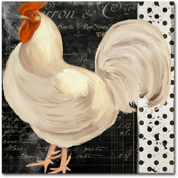 Trademark Fine Art "White Rooster Caf? II" Canvas Art by Color Bakery