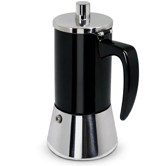 Black 4 Cup 304 Stainless Steel Stovetop Espresso Moka Pot Coffee Maker