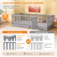 thumbnail image 3 of SESSLIFE Twin Montessori Floor Bed Frame with High Rails and Door, Wood Twin Floor Bed with Slats, Low Profile Kids Bed Frame for Boys Girls, No Box Spring Needed, Gray, 3 of 8