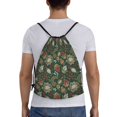 thumbnail image 2 of Kdxio Red Leaves Print Drawstring Backpack Bag,Waterproof Draw String Back Sack, Gym Drawstring Bags Swim Bag For Unisex, 2 of 9