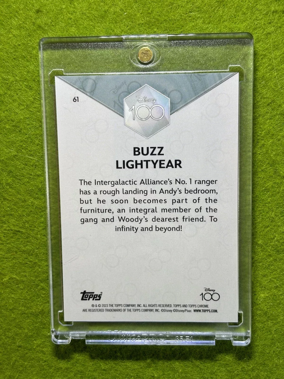 Buzz LightYear DISNEY 100 PINK REFRACTOR # /399 Toy Story CARD