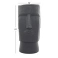 thumbnail image 3 of DecMode 12" x 23" Easter Island Dark Gray Magnesium Oxide Face Planter, 3 of 8