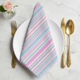 thumbnail image 2 of Cloth Napkins Set of 4 - 20x20 Inches, Colorful Striped Washable Reusable Table Napkins, Pink Blue Yellow Abstract Vertical Lines Soft & Absortbent Dining Napkin for Party Wedding Hotel Restaurant, 2 of 9