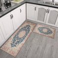 thumbnail image 3 of 2 Piece Bohemian Light Orange Ethnic Pattern Rug Rug Kitchen Rug Set, Decor Kitchen Rugs, Absorbent Non-Slip Washable Floor Mats, Home Indoor Runner Rugs 17"x47"+17"x30", 3 of 7