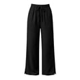 thumbnail image 6 of Wide Leg Pants for Women Ihhxva High Waisted Elastic Waist Cooling Solid Color Adjustable with Pockets Summer Lounge Work Casual Trousers S-3XL, 6 of 8