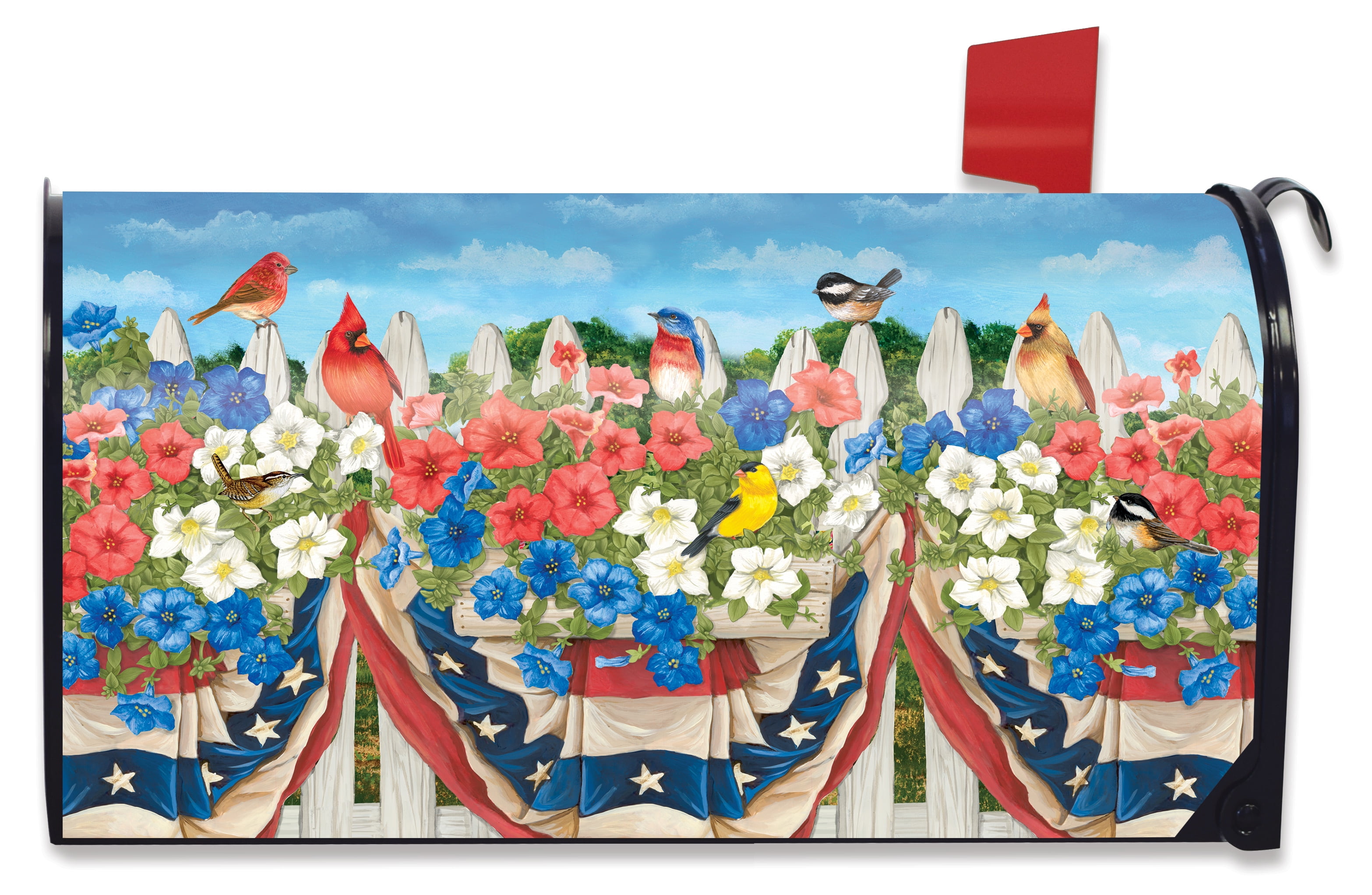 American Birds Spring Mailbox Cover Floral Standard Briarwood
