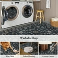 thumbnail image 5 of Lahome Decor Floral Area Rug 6'x9', Machine Washable Rugs for Living Room, Non Slip Rug with Vintage Printed, Low Pile Carpet for Bedroom Dining Room Home Office, Black, 5 of 9