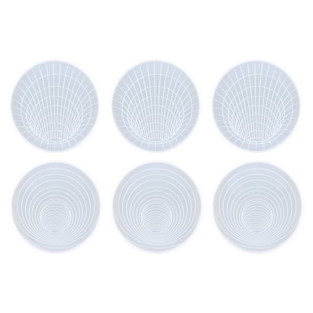 

6pcs/pack Coaster Cup Mat 3D Vision Epoxy Resin White DIY Silicone Flexible
