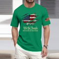 thumbnail image 2 of Hogleaql Men's American Flag Shirt Round Neck 4th Of July Patriotic Shirt Short Sleeve USA Independence Day Graphic Men's Casual Tee Tops Green L, 2 of 4