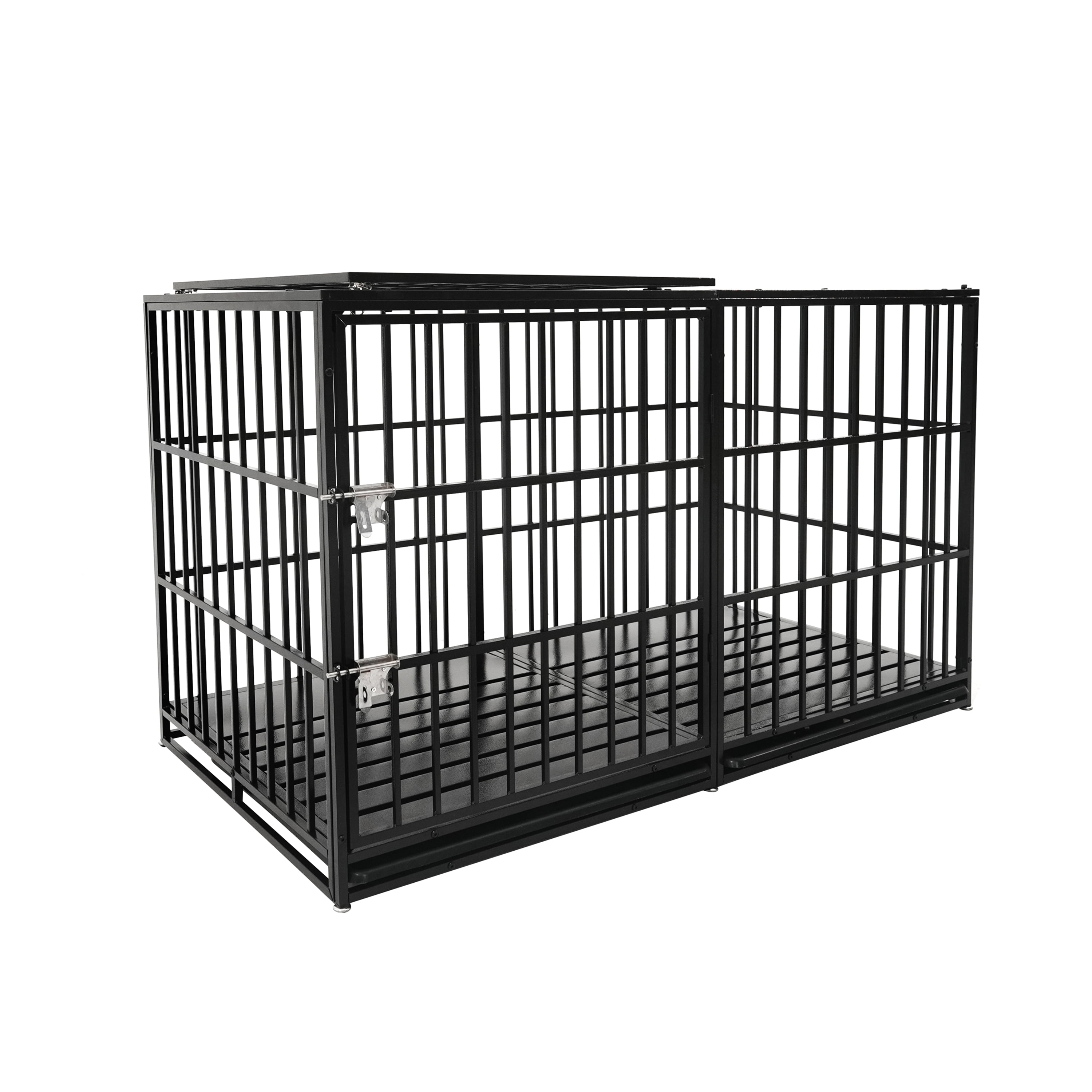 ●LOTONE & J-DOG 54/48/42/38 Inch Heavy Duty Dog Crate Cage with Wheels