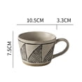 thumbnail image 2 of Cute Ceramic Coffee Mug Ceramic Breakfast Cup With Line Pattern Hand Printed Mug Design 12 oz Retro Coffee Mug C, 2 of 9