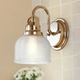 thumbnail image 4 of JONATHAN Y Virginia 5.75" 1-Light Metal/Glass LED Vanity Light, Brass Gold, 4 of 7