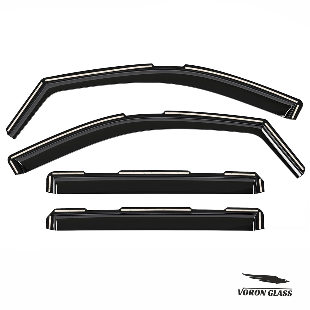 Voron Glass In-Channel Extra Durable Rain Guards for Chevrolet (Chevy) Silverado/GMC Sierra 2500HD/3500HD 2020-2026 Crew Cab, Window Deflectors, Vent Window Visors, 4 Pieces - 200298
