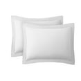 Mainstays White Flange Microfiber Shams, Standard Shams, 2 Count