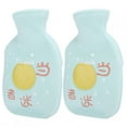 thumbnail image 4 of 2 bolsas de agua caliente gruesas de franela de goma con dibujos animados, 350 ml (verde), 4 of 14