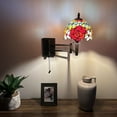 thumbnail image 5 of Tiffany Style Sconce Lamp Swing Arm Blue Stained Glass Dragonfly LED Bulb Included 13”W*8”D*15”H, 5 of 11