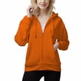 thumbnail image 4 of Women's 300g Cotton Zipper Hoodie Casual Sweatshirt with Pocket, 4 of 9