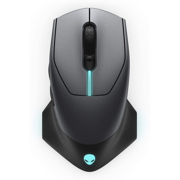 Alienware Wired/Wireless Gaming Mouse AW610M: 16000 DPI Optical Sensor - 350 Hour Rechargeable Battery Life - 7 Buttons - 3-ZONE Alienfx RGB Lighting