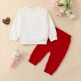 thumbnail image 3 of Gerichy Toddler Kids Baby Boy Fall Outfits 1T 2T 3T Letter Print Long Sleeve Tops Pants Winter Clothes Sets Toddler Boys Long Sleeve Valentine's Day Letter Prints T Shirt Pullover Tops Pants Outfits, 3 of 7