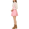 thumbnail image 4 of INSPIRE CHIC Women's Skirt Faux Pocket Buttons Decor Above Knee Suspender Skirt XS Pink, 4 of 8