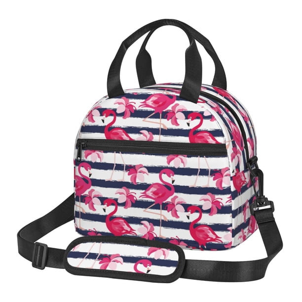 Balery Flamingos Bolsa de Almuerzo Impresa, Caja de Almuerzo Reutilizable, Bolsa Térmica Aislada para Almuerzo, Bolsa Antiderrames