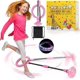 thumbnail image 1 of Collapsible Glitter Bouncy Ball with Light Up Wheels and Ankle Loop, Purple Glitter, for Kids 6-10, 1 of 5