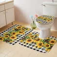 thumbnail image 2 of Sunflower Bath Mat 3 Piece Bathroom Rug Set, Rustic Brown Country Star Black Checkered Non Slip Bath Rug Contour Mat and Toilet Lid Cover, Absorbent Shower Mats Soft Bath Rugs and Mats Sets, 2 of 8